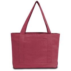 2288737 Seaside Cotton Pigment Dyed Boat Tote, Crimson - Case Of 48