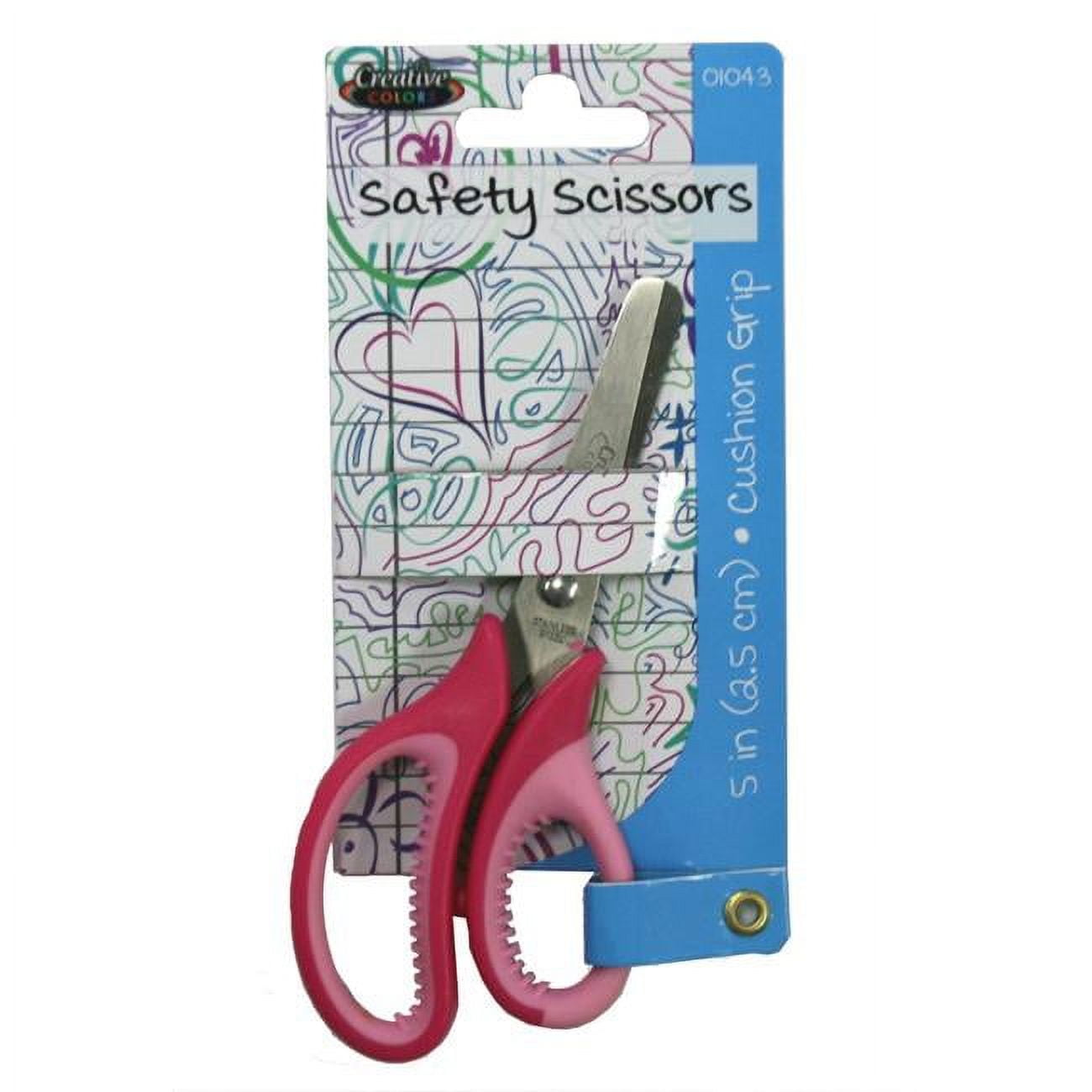2289552 5 In. Cushion Grip Safety Scissors, Assortedcolor - Case Of 48