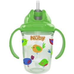 2314936 2-handle Printed No-spill Thin Flip-it With 360 Weighted Straw Cup - Green Birds - Case Of 24