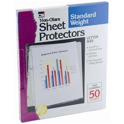 Charles Leonard 2317629 Sheet Protectors, Standard Weight & Non-glare, 50 Per Box - Case Of 10