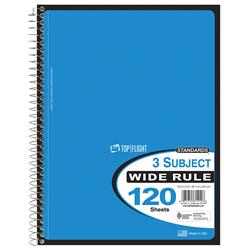 2315185 10.5 X 8 In. Ddi 120 Sheet Wide Ruled 3 Subject Notebook - Case Of 24