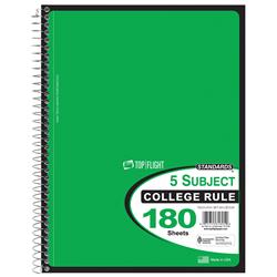2315188 10.5 X 8 In. Ddi 180 Sheet College Ruled 5 Subject Notebook - Case Of 12