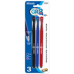 Bazic 2319622 Ddi Gr8 Assorted Color Oil-gel Ink Pen With Rubberized Barrel - Case Of 24
