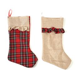 2319901 Burlap & Plaid Christmas Stockings - Case Of 48
