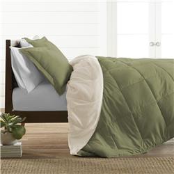 2318564 Twin Size Hypoallergenic Down Alternative Reversible Comforter Set, Sage - Case Of 9
