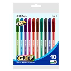 Bazic 2323644 Bazic 10 Color Gx-9 Triangle Oil-gel Ink Pen - Case Of 24