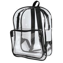 2318389 Basic Clear Backpack, Clear With Black Trim - Case Of 24 - 24 Per Pack