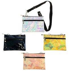 2319629 7 In. Iridescent Crossbody Bag, Assorted Color - Case Of 24 - 24 Per Pack