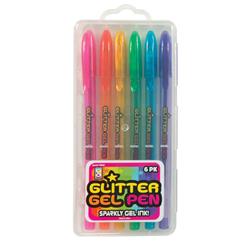 6 Count Glitter Gel Pen Pack, Assorted Color - 12 Count - Case Of 12 - 12 Per Pack