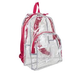 Clear All-day Backpack, Red - Case Of 12 - 12 Per Pack