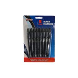 2291912 Black Markers - Pack Of 8 - Case Of 12 - 12 Per Pack