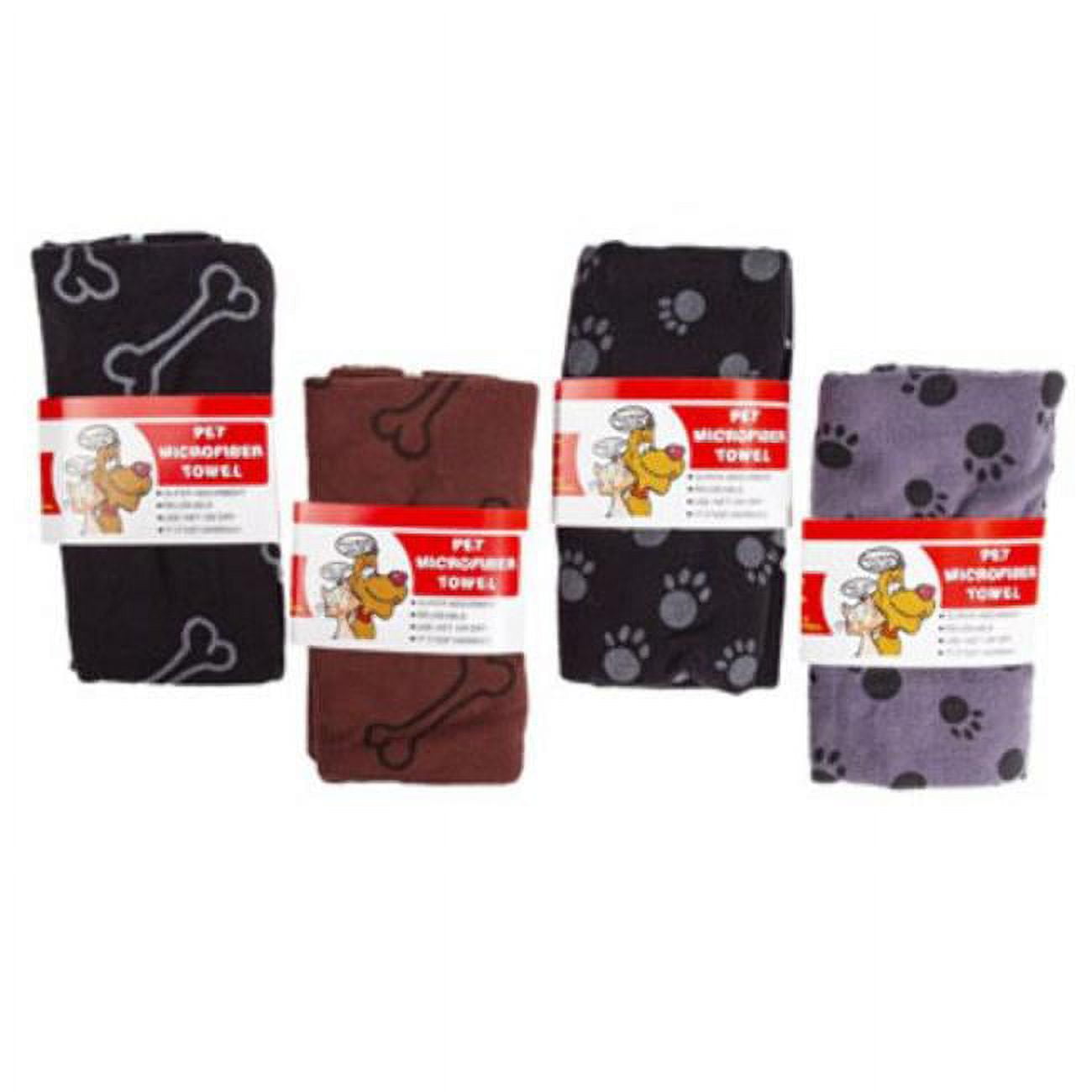 2324868 27 X 18 In. Microfiber Pet Towel, Black, Brown & Grey - Case Of 36 - 36 Per Pack