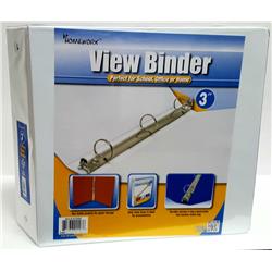 1989629 3 In. Clear View Pocket Binder, White - Case Of 12 - 12 Per Pack