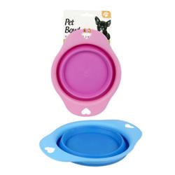 2291077 9.75 In. Plastic Pet Bowl, Blue & Pink - 48 Per Pack - Case Of 48