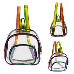 10 In. Pvc Clear Mini Rainbow Backpack - 24 Per Pack - Case Of 24