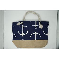 2291006 Nautical Canvas Bag With Rope Handle, Multi Colore Nautical Prints - 36 Per Pack - Case Of 36