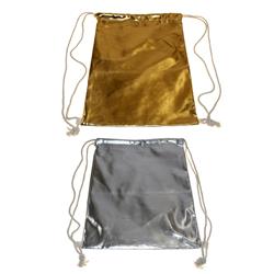2315030 Assorted Metallic Drawstring Bags, Silver & Gold - 24 Per Pack - Case Of 24