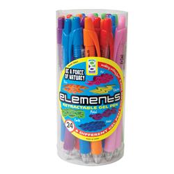 2316687 Elements Retractable Gel Pen, Assorted Color - 24 Per Pack - Case Of 24