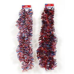 1892853 9 Ft. Tinsel Garland, Red, White & Blue - 36 Per Pack - Case Of 36