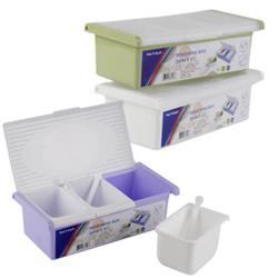 2291292 9.25 In. 3-section Spice Container, White & Purple - 48 Per Pack - Case Of 48