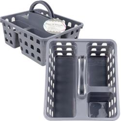 2291298 7.5 In. Plastic 3-section Caddy, Grey - 48 Per Pack - Case Of 48