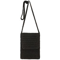 2303934 24 In. Tieable Strap Cafe Crossbody Crochet Bag, Black, Gray & Tan - 12 Per Pack - Case Of 12