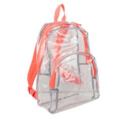 2303244 Clear All Day Backpack - Clear With Orange Trim, Case Of 12
