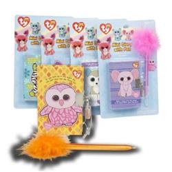 2323559 2.8 X 4.25 In. Beanie Boos Ty Assorted Mini Diary With Fluffy Pen - Case Of 48