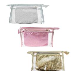 2 Piece Cosmetic Bag Set, Assorted Color - Case Of 24
