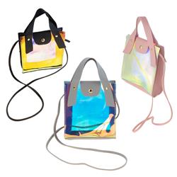 Womens Clear Metallic Crossbody Bag - Assorted Color - Case Of 24
