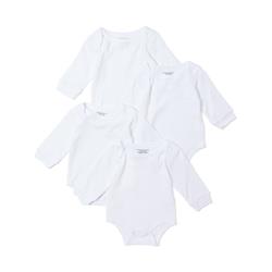 0-12 M Baby Long Sleeve, White - Pack Of 4 & Case Of 24