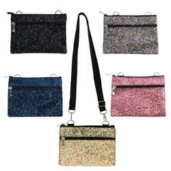 7 In. Crossbody Bag, Assorted Sparkle Color - Case Of 24