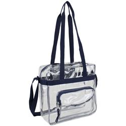Clear Nfl Approved Stadium Tote, Navy - Case Of 12