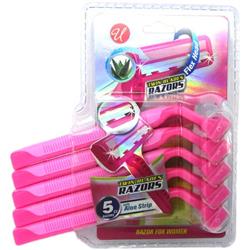 2290801 Womens Twin Blade Razor With Aloe, Pink - Case Of 48