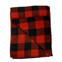 2324904 Ddi Full Size Plaid Fleece Blanket, Red & Black - Case Of 12