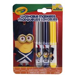 Crayola 2325680 Ddi Minions 3 Washable Markers - Vive Le Minion, Gray, Black & Yellow - Case Of 264