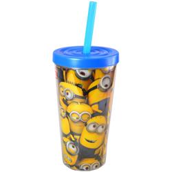 2326086 16 Oz Ddi Double Wall Tumbler With Straw, Blue & Yellow - Case Of 234