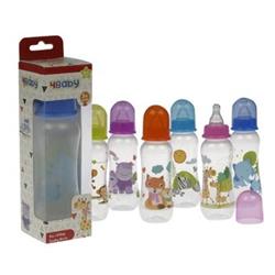 2326785 8 Oz Silicone Nipple Hood Cap Baby Bottle, 6 Assorted Color - Case Of 48