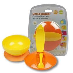 2326822 Toddler Feeding Suction Bowl With Spoon, Orange & Yellow - Case Of 72