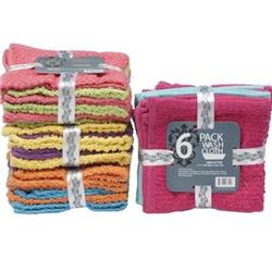 2326851 Assorted Washcloth - Pack Of 6 - Case Of 36