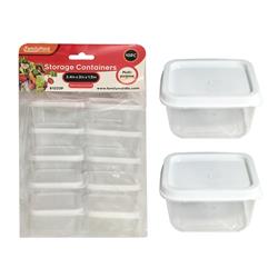 2326877 Ddi Small Multi-purpose Containers With Lid, White & Clear - 10 Piece - Case Of 12