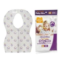 2327871 Cooshkins Disposable Baby Bibs, White & Purple - Case Of 72