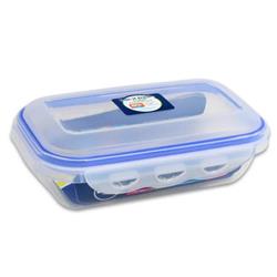2328001 19.6 Oz Pac-it Fresh Rectangular Food Storage Box, Clear & Blue - Case Of 48