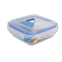 2328006 22 Oz Pac-it Fresh Plastic Square Food Storage, Clear & Blue - Case Of 48