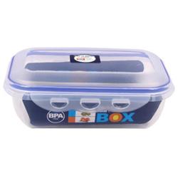 2328012 44 Oz Pac-it Fresh Rectangular Food Storage Box, Clear & Blue - Case Of 48