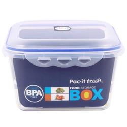 2328021 135 Oz Pac-it Fresh Square Food Container, Clear & Blue - Case Of 24