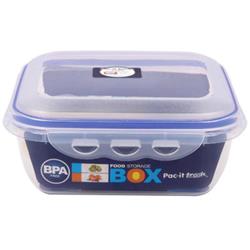 2328022 51 Oz Pac-it Fresh Square Food Container, Clear & Blue - Case Of 48