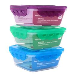 2328023 19 Oz Pac-it Fresh Square Food Container, Assorted Color - Case Of 48
