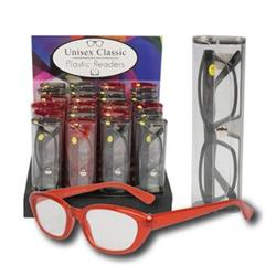 2328120 Assorted Unisex Classic Reading Glasses In Pouch, Red & Black - Case Of 288