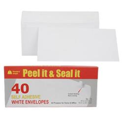 2328359 4.5 X 95 In. Peel & Seal White Envelope - 40 Count - Case Of 24